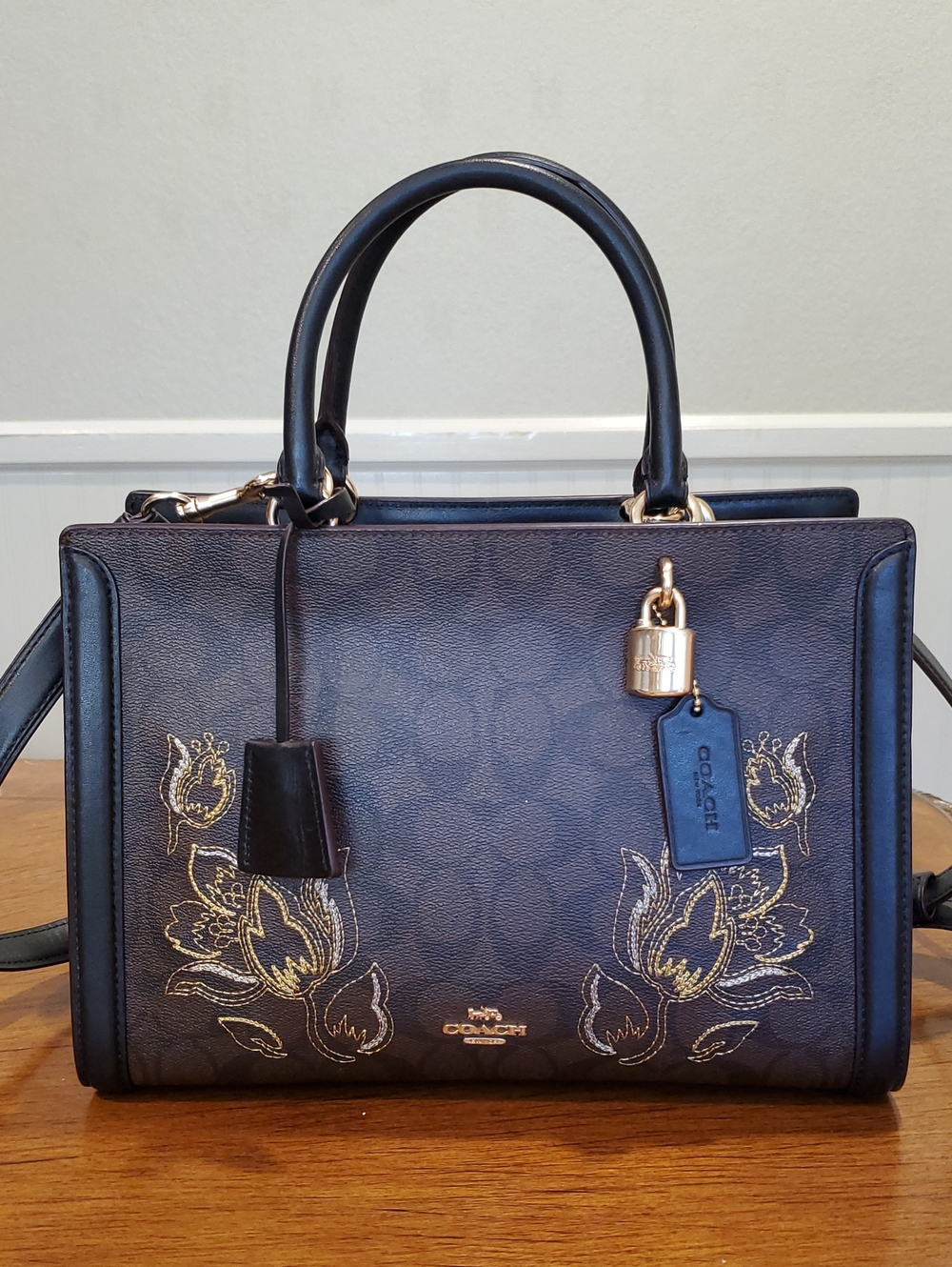Coach Signature Embroidered Zoe Carryall
